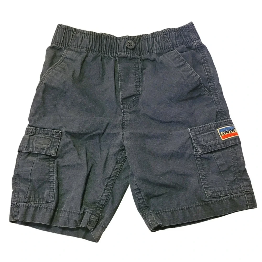 Levi Strauss Co Boys Cargo Shorts Blue Youth 6 Elastic Waist Kid Children Sunmer